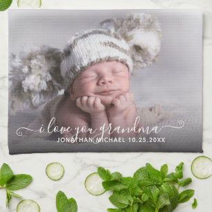Fotomall I Kärlek You Grandma Kitchen Towel Kökshandduk