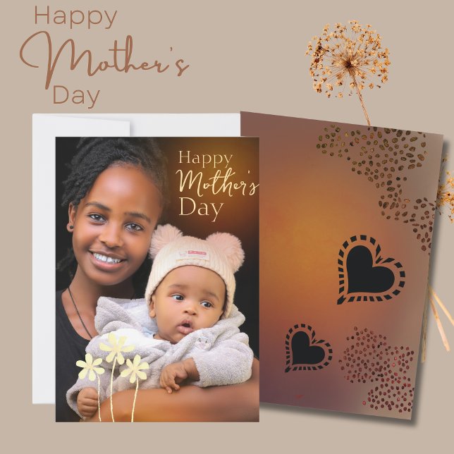 Fotomall lycklig Mors dag med baby Julkort ( Happy Mother's Day Photo template with a baby)