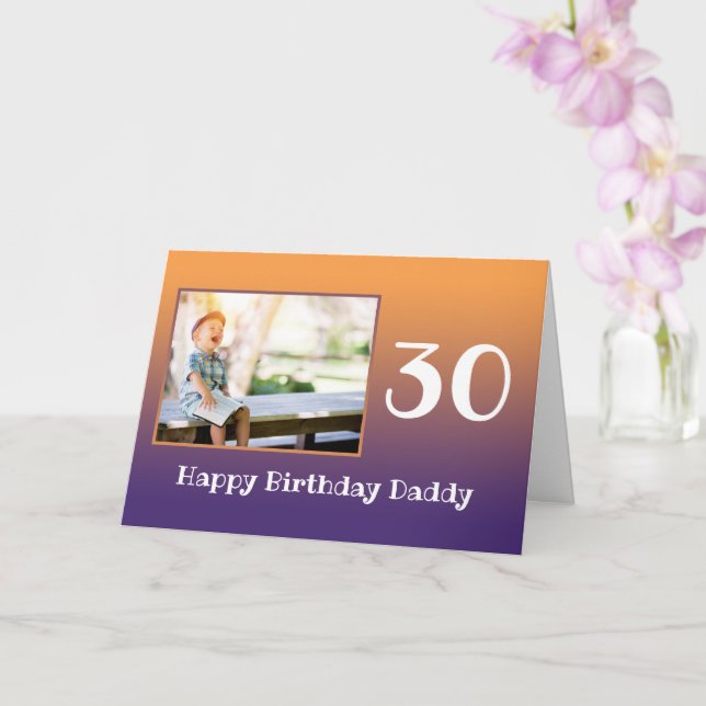 Fotomallar för pappa Grattis på födelsedagen valfr Kort (Orkide)