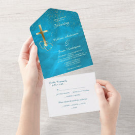 Fotomallen Teal Blue Kor allt i ett Bröllop