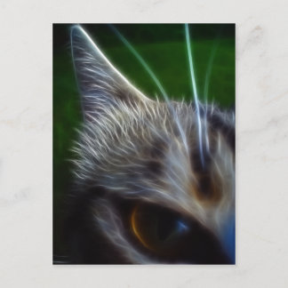 Fotomanipulation av katt och Öga Vykort