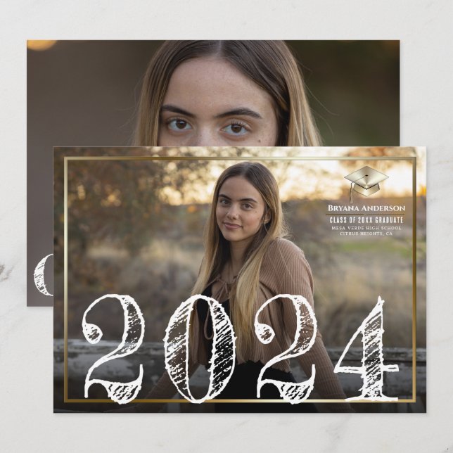 Fotomeddelande 2024 om fotbolls-EM i Gräns Student Inbjudningar (Fram/baksida)