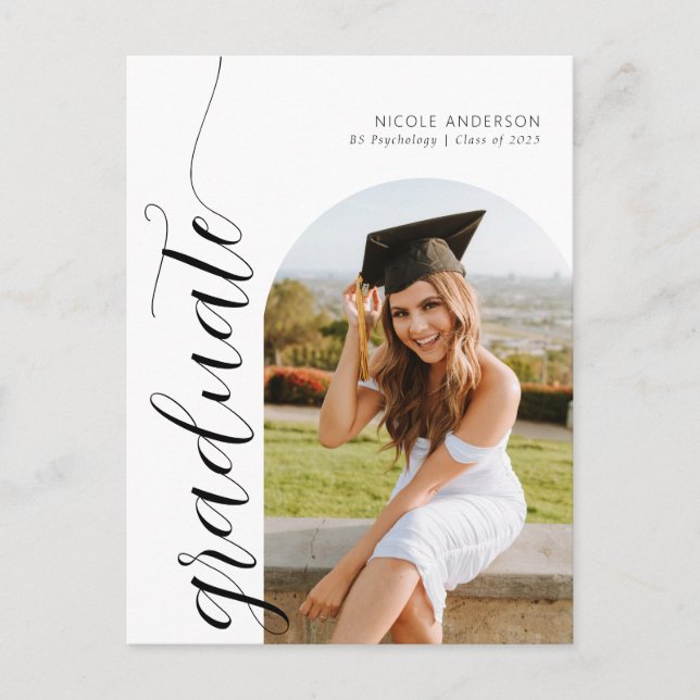 Fotomeddelande för Modern Script Student Arch 2 Vykort (Framsida)