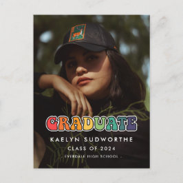 Fotomeddelande för Retro 60-tal hippie roligt stud Vykort