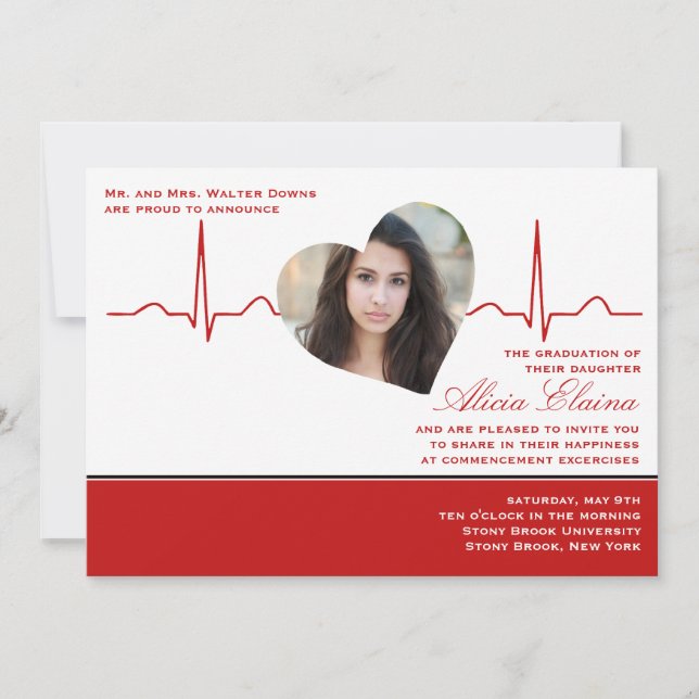 Fotomeddelande/inbjudan till hjärtrytm inbjudningar (Framsida)