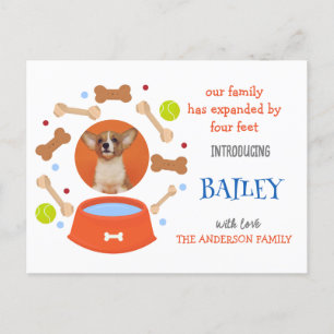 Fotomeddelande om adoption av Cute Pet-Hund Vykort
