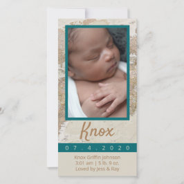Fotomeddelande om äventyr Baby Tack Kort