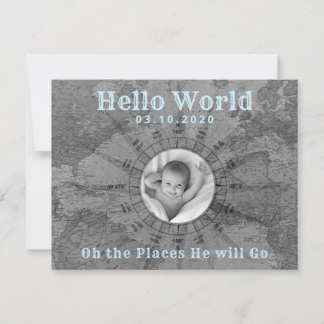 Fotomeddelande om äventyr Baby Tack Kort (Framsida)