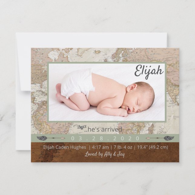 Fotomeddelande om äventyr Baby Tack Kort (Framsida)