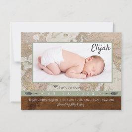 Fotomeddelande om äventyr Baby Tack Kort