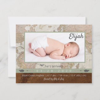 Fotomeddelande om äventyr Baby Tack Kort