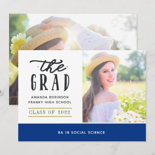 Fotomeddelande om blå och Guld Studenten Meddelande