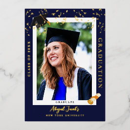 Fotomeddelande om elegant Navy Blue Studenten