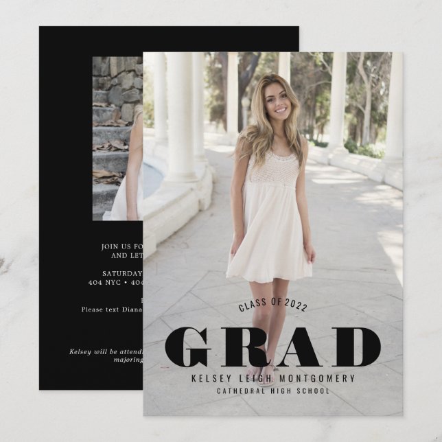 Fotomeddelande om fetstil Studenten och Party Meddelande (Fram/baksida)