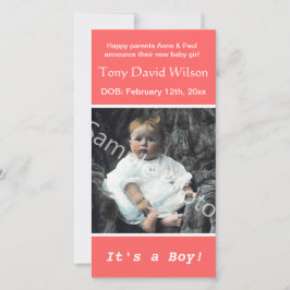 Fotomeddelande om födsel i baby. lägg till foto meddelande