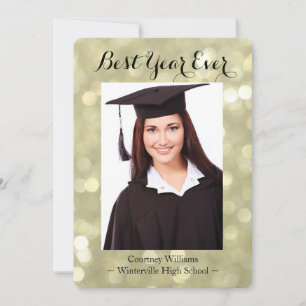 Fotomeddelande om glittery Guld Studenten Meddelande