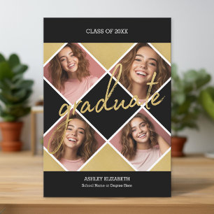 Fotomeddelande om guld i Modern Studenten Inbjudningar