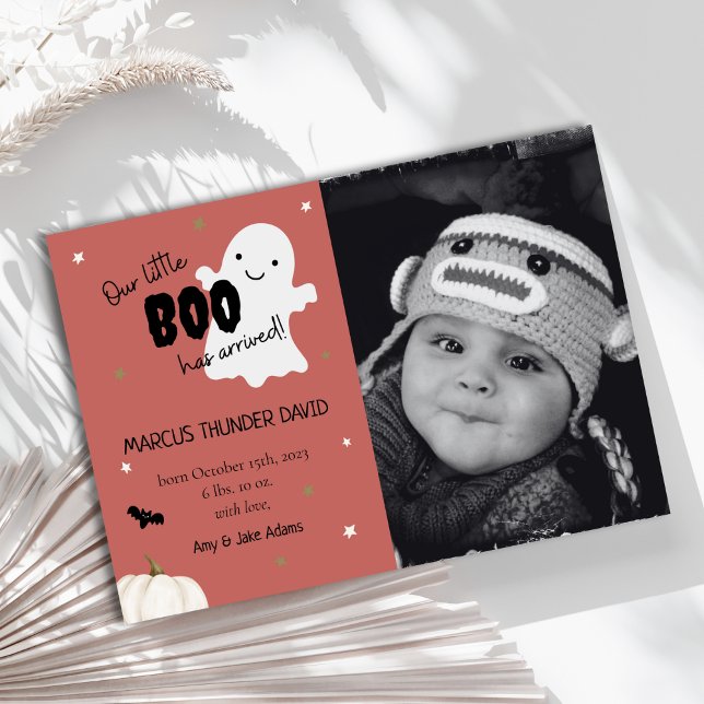 Fotomeddelande om Halloween Little Boo Baby Birth  Meddelande (Skapare uppladdad)