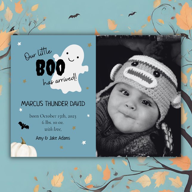 Fotomeddelande om Halloween Little Boo Baby Birth  Meddelande (Skapare uppladdad)