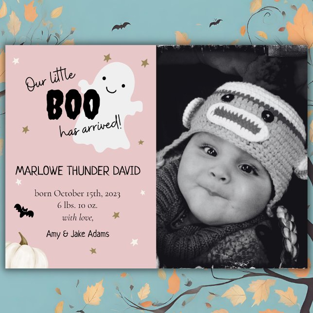 Fotomeddelande om Halloween Little Boo Baby Birth  Meddelande (Skapare uppladdad)