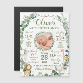 Fotomeddelande om jungle Animals Baby Birth Stats