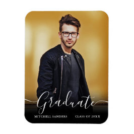 Fotomeddelande om Modern Calligraphy Script Grad Magnet