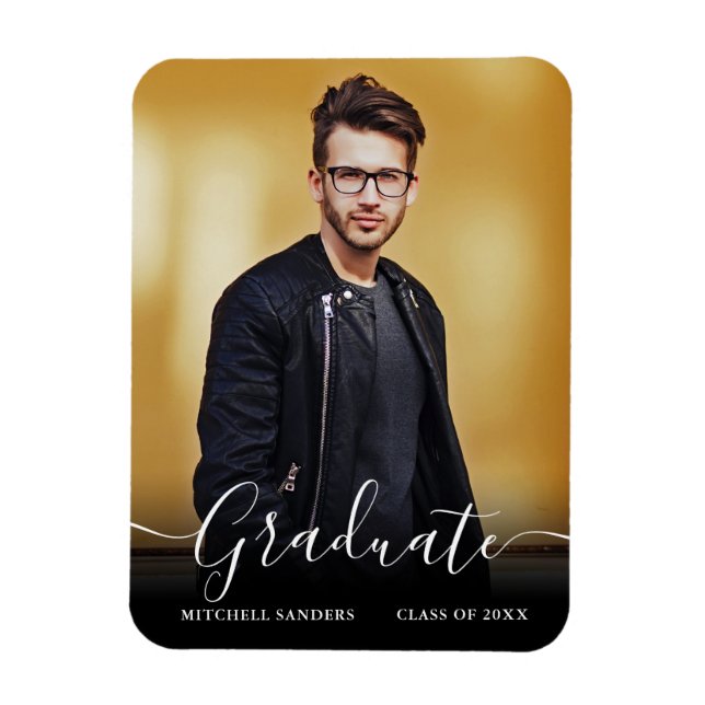 Fotomeddelande om Modern Calligraphy Script Grad Magnet (Vertikal)