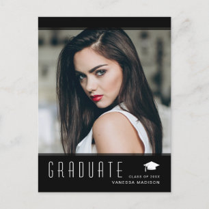 Fotomeddelande om Modern Elegant Student Snyggt Vykort