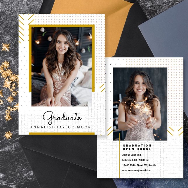 Fotomeddelande om modern Struktur Student Inbjudningar (Skapare uppladdad)