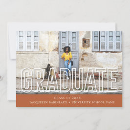 Fotomeddelande om modern typografi Student Inbjudningar