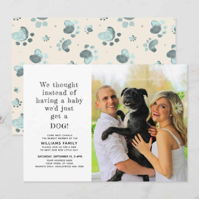 Fotomeddelande om ny användning av marionettdockor inbjudningar (Fram/baksida)