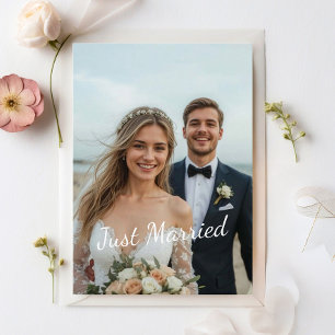 Fotomeddelande om ny gifta Elegant bröllop Vykort