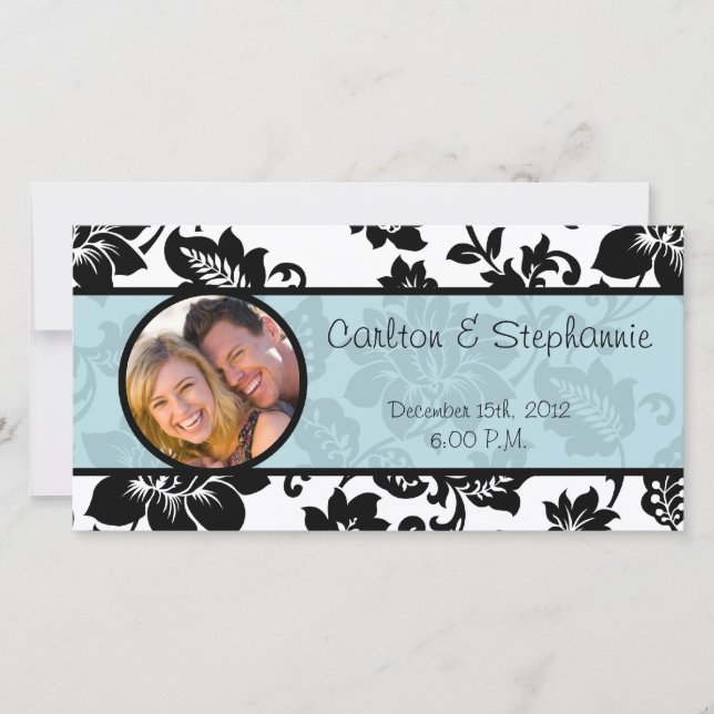 Fotomeddelande om svart/blå Blommigt-skada Meddelande (Framsida)