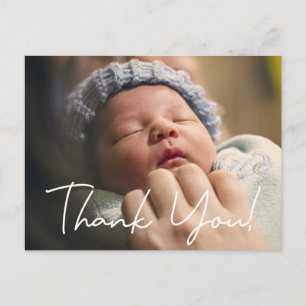 Fotomeddelande om tack Baby Vykort