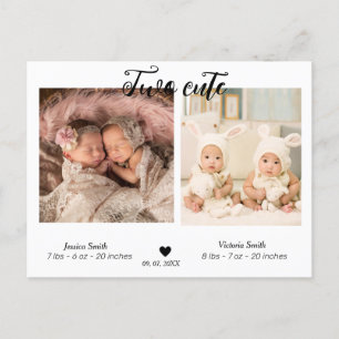 Fotomeddelande om två Cute-Twillingar Vykort