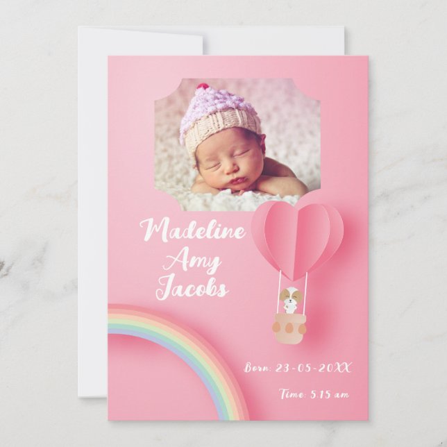 Fotomeddelande om valpens födelsedag i flicka meddelande (Framsida)