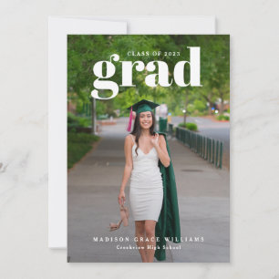 Fotomeddelande om vit GRAD fet Brev Inbjudningar