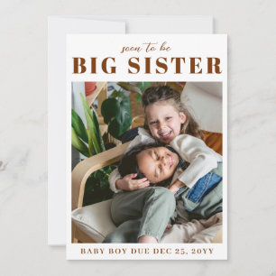 Fotomeddelanden för Graviden Boho Big Sister Meddelande