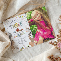 Fotomeditationsgård 3-års födelsedagsinbjudan