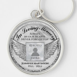 Fotomemorian i nyckelkedjan Loving Memory Rund Silverfärgad Nyckelring