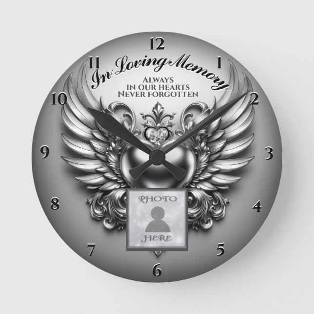 Fotomemorior i Loving Memory Round Clock Rund Klocka (Framsida)