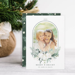 Fotomeri med bomullsblommor, Ram och ljus Julkort