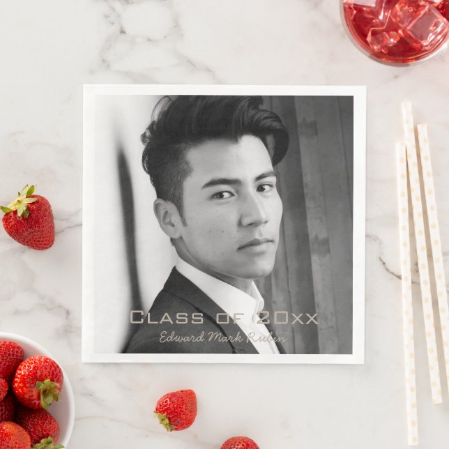 Fotomiddagslöjor: klass B&W i Studenten Pappersservett (Insitu)