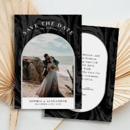 Fotominimalister för modern marmor ram spara datumet