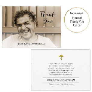 Fotominimalistisk ortodox Christian Funeral Tack Kort