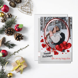 Fotominimalistiskt Kärlek Heart Red-Helgdag Inbjudningar