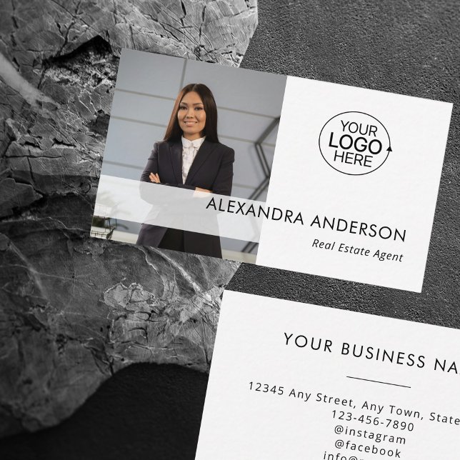 Fotominimalt för modern Logotyp Professionell för  Visitkort (Modern Business Logo Professional Photo Minimal Business Card)