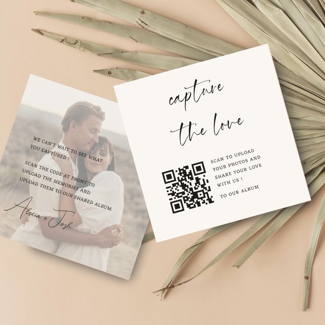 Fotominimalt  Kärlek QR-koden Bord-kort Anteckningskort (Skapare uppladdad)