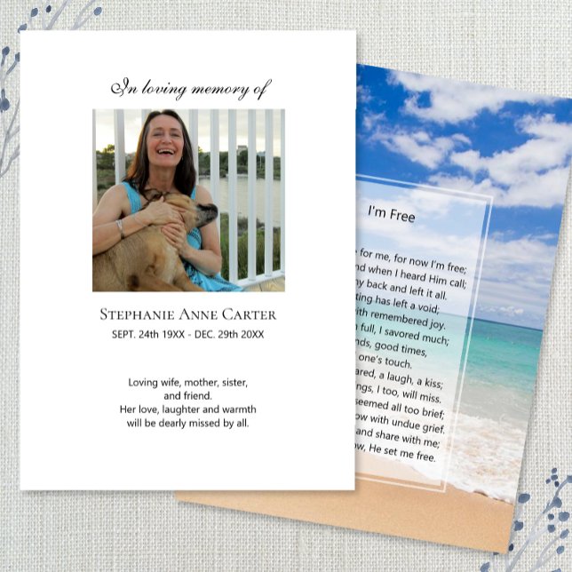 Fotominne Jag är gratis bönekort 2 Visitkort (Skapare uppladdad)