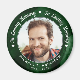 Fotominnesbild för marble Loving Memory Grönt Magnet